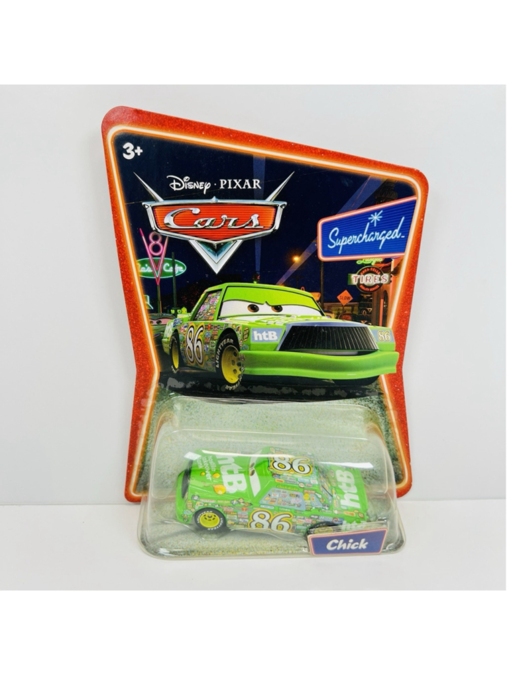 Disney Pixar Cars Supercharged Chick #86 Green Diecast Car Unopened Box